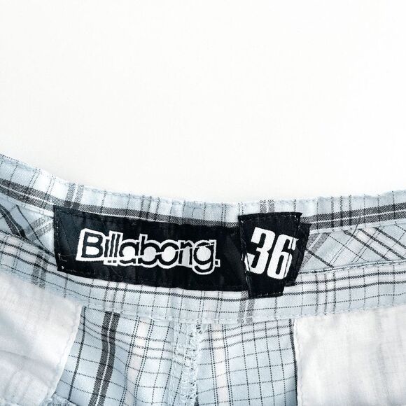 Billabong Mens Shorts Casual Plaid Zipper Front Light Blue Size 36 - Picture 4 of 9